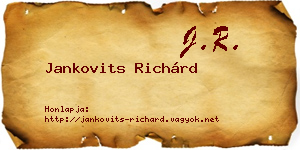 Jankovits Richárd névjegykártya