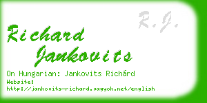 richard jankovits business card